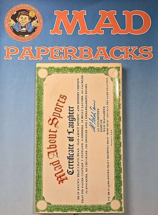 MAD Magazine Paperback Book: MAD ABOUT SPORTS 1972 Warner 2nd Print VGFN