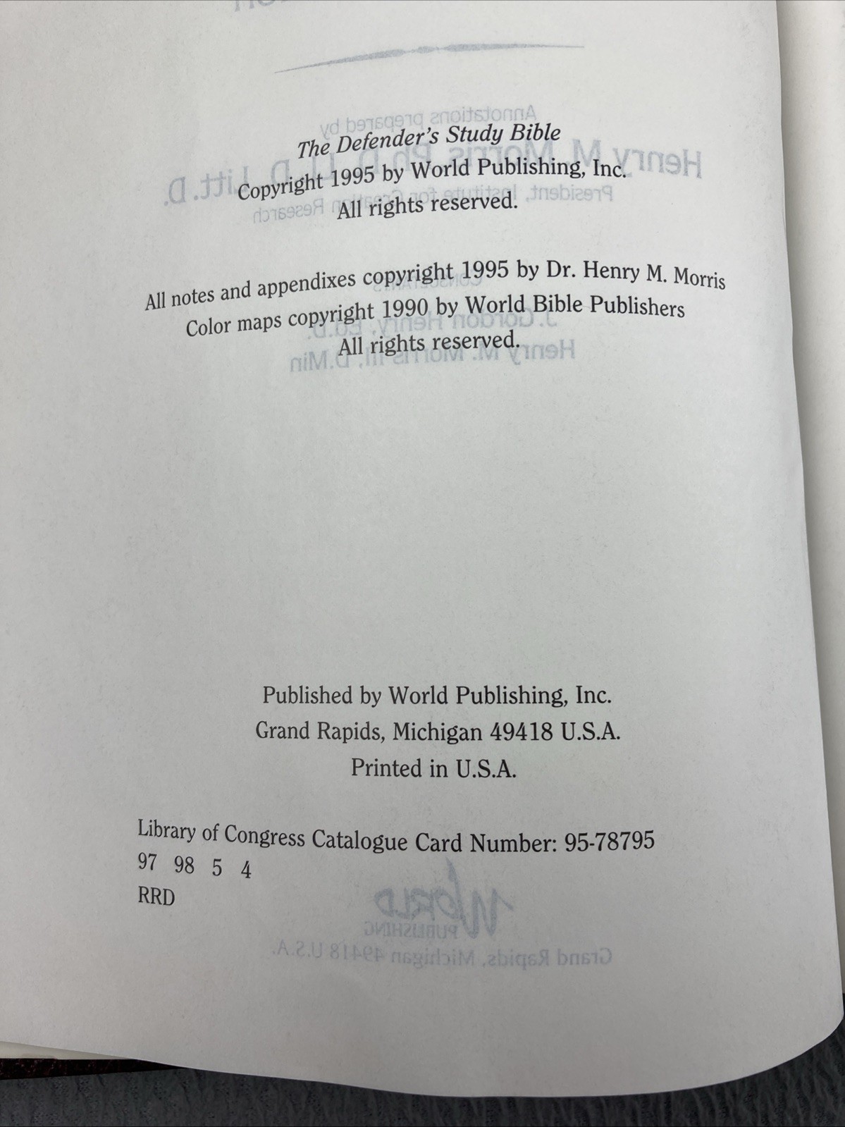 The Defender’s Study Bible King James Version – Hardcover Morris, Henry M.