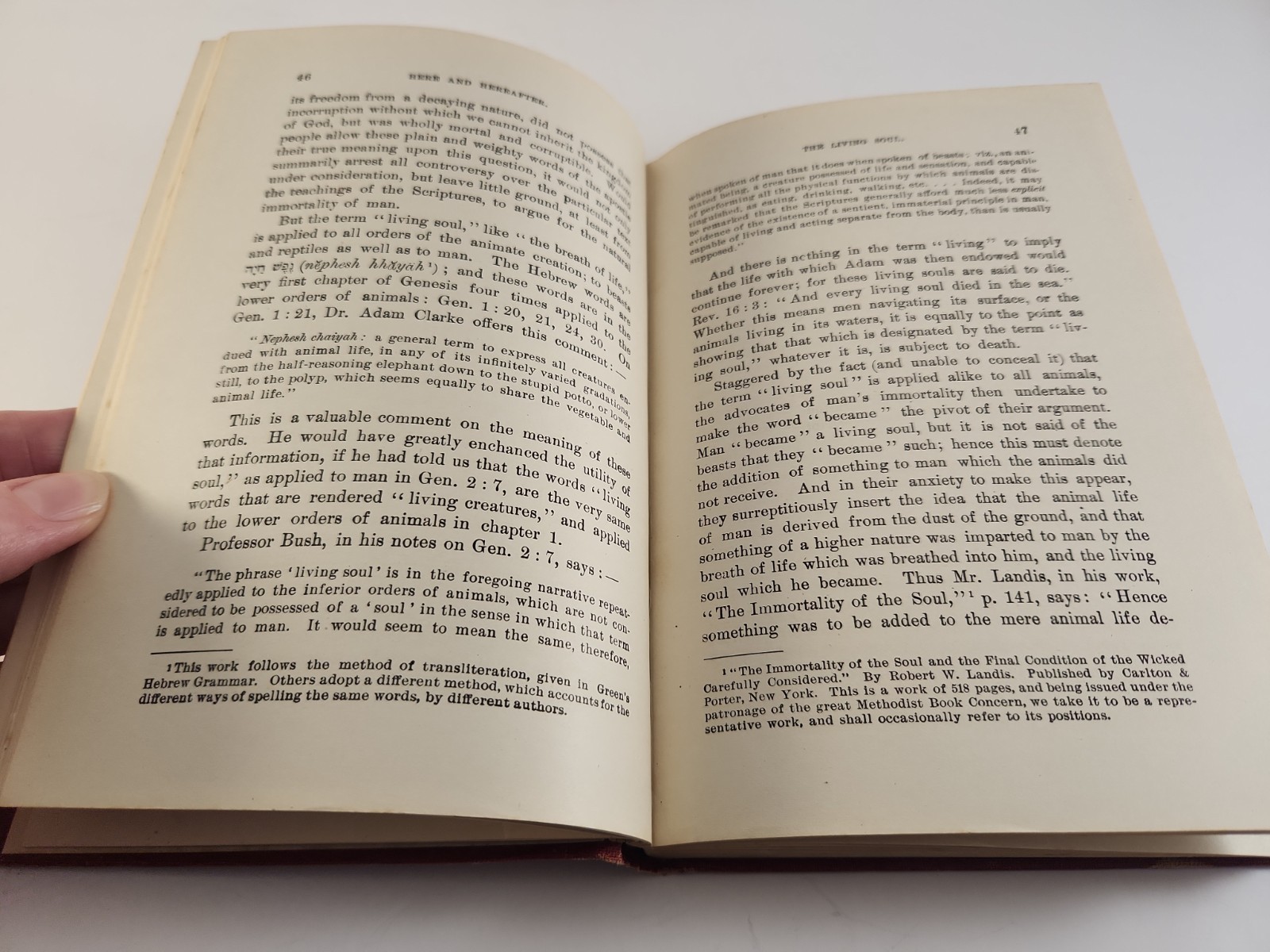 Here and Hereafter or Man In Life and Death, Uriah Smith – HC 1897 Rare Antique