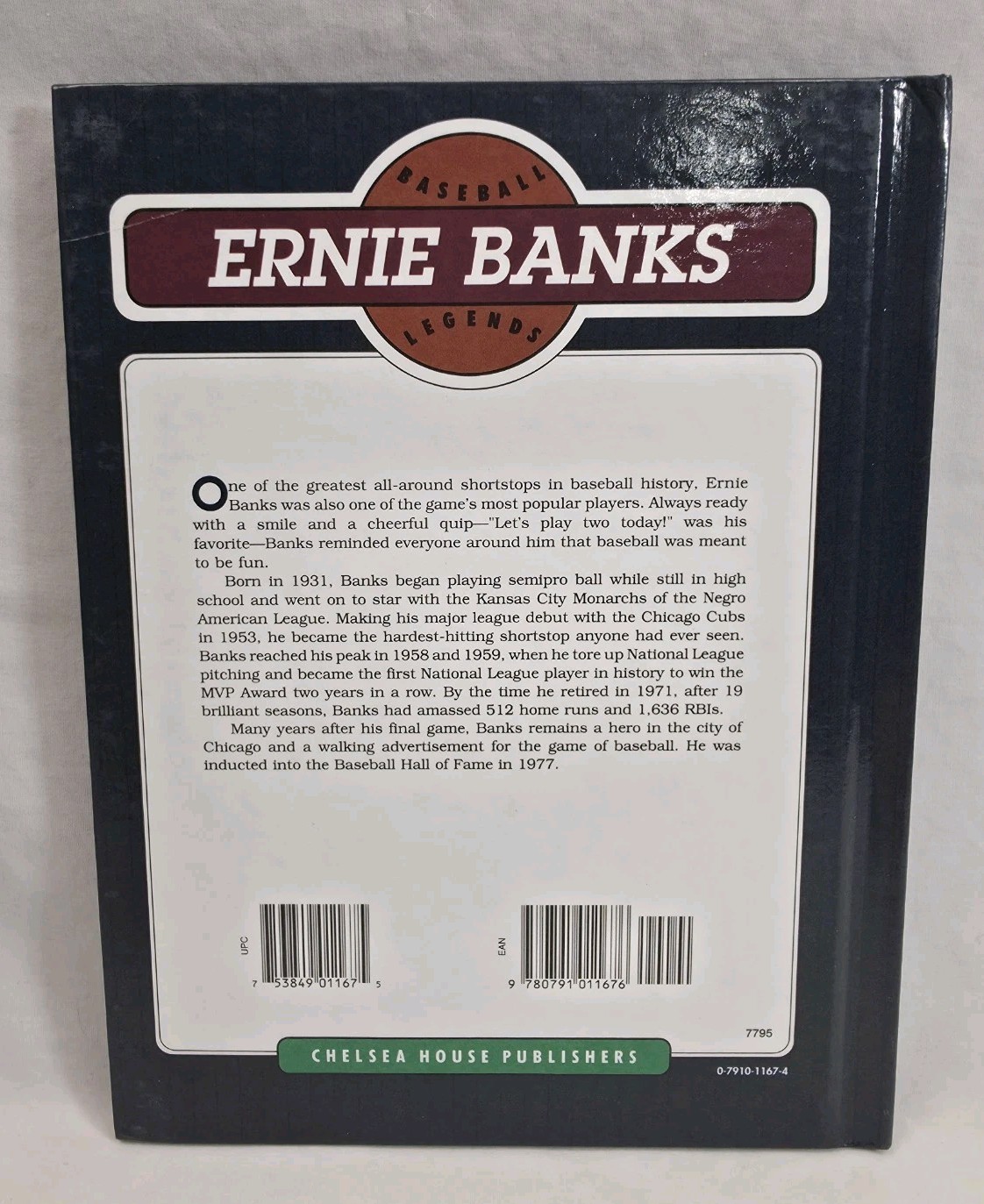 Ernie Banks – Baseball Legends Series – Hardback Book Peter Bjarkman