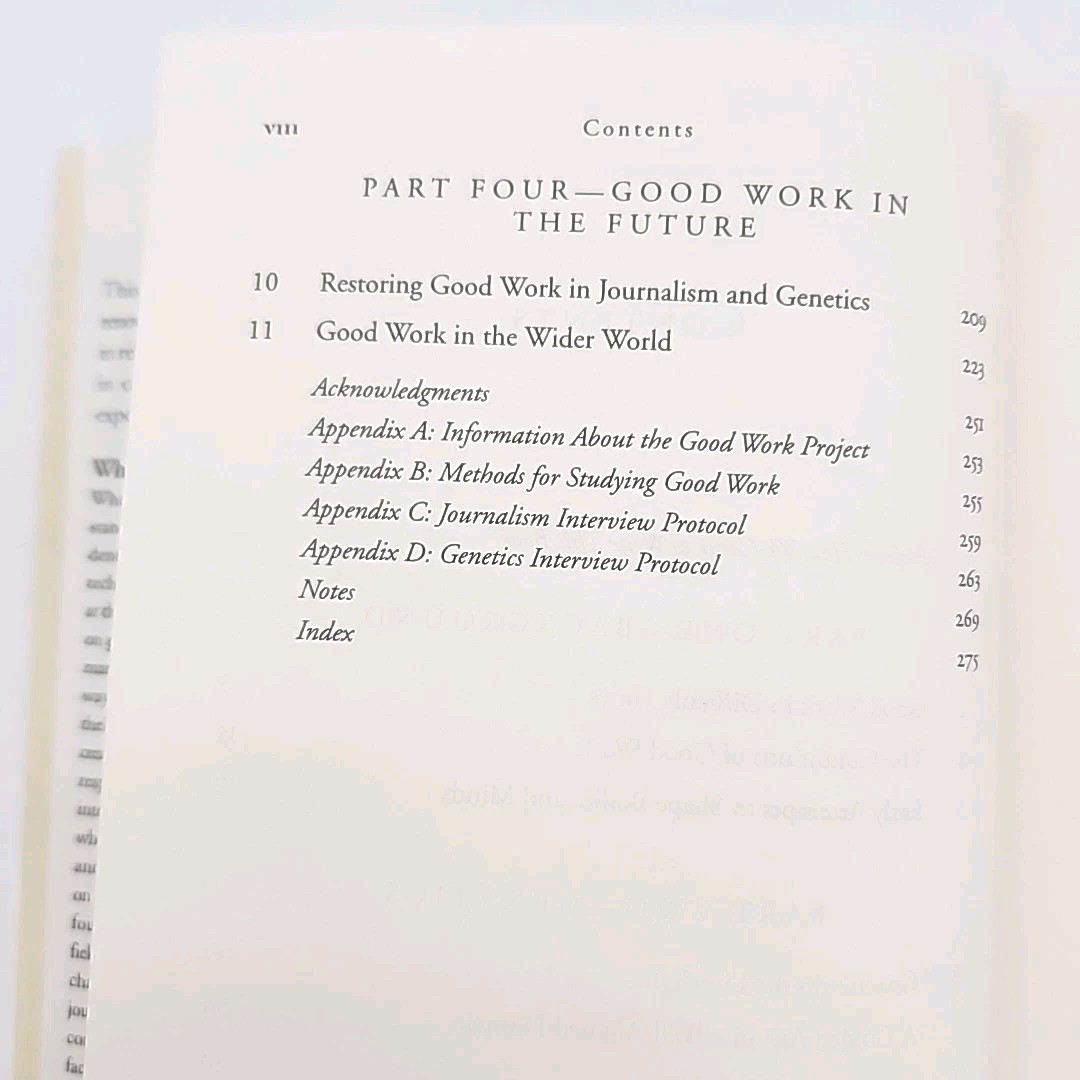 Good Work by Howard Gardner, Mihaly Csikszentmihalyi, William Damon 1ST ED Book