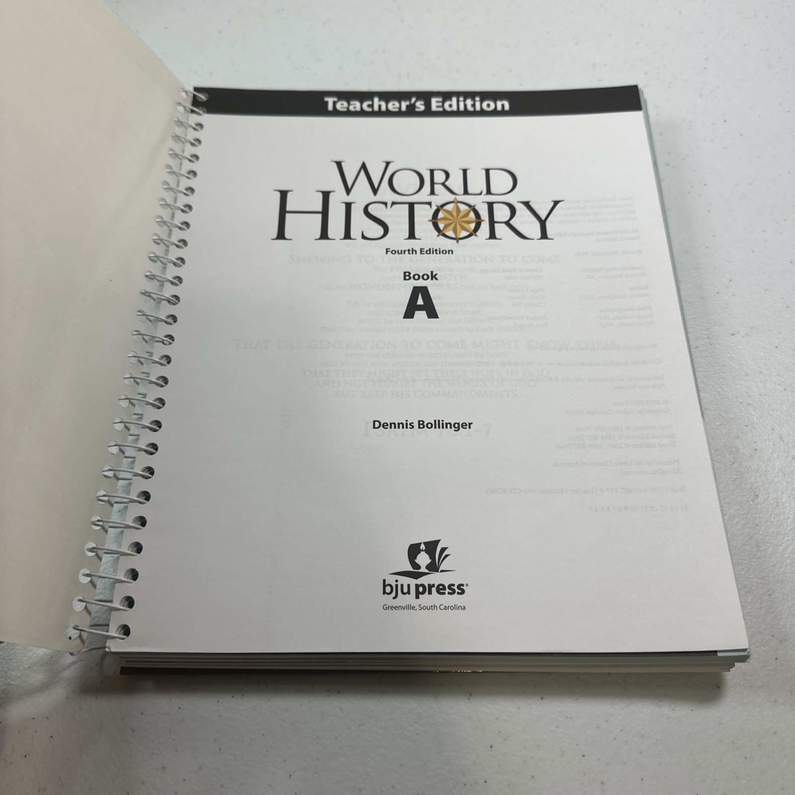 BJU Press World History Grade 10 Teacher’s Edition 4th Edition Part A With CD