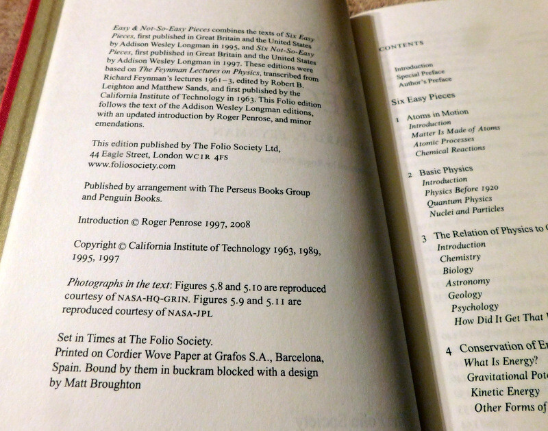 Easy & Not-So-Easy Pieces; Richard P. Feynman, Folio Society, 2008, Physics