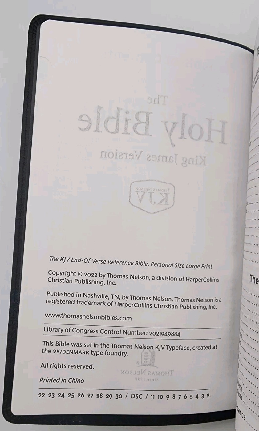 KJV Large Print Single Column Bible Indexed Leatherback By Thomas Nelson