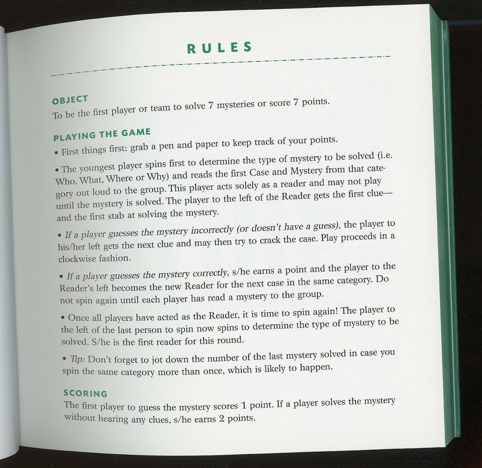 Fun 30 Second Mysteries Case Files The Book You Can Play! by Moog 221 pages LR4B