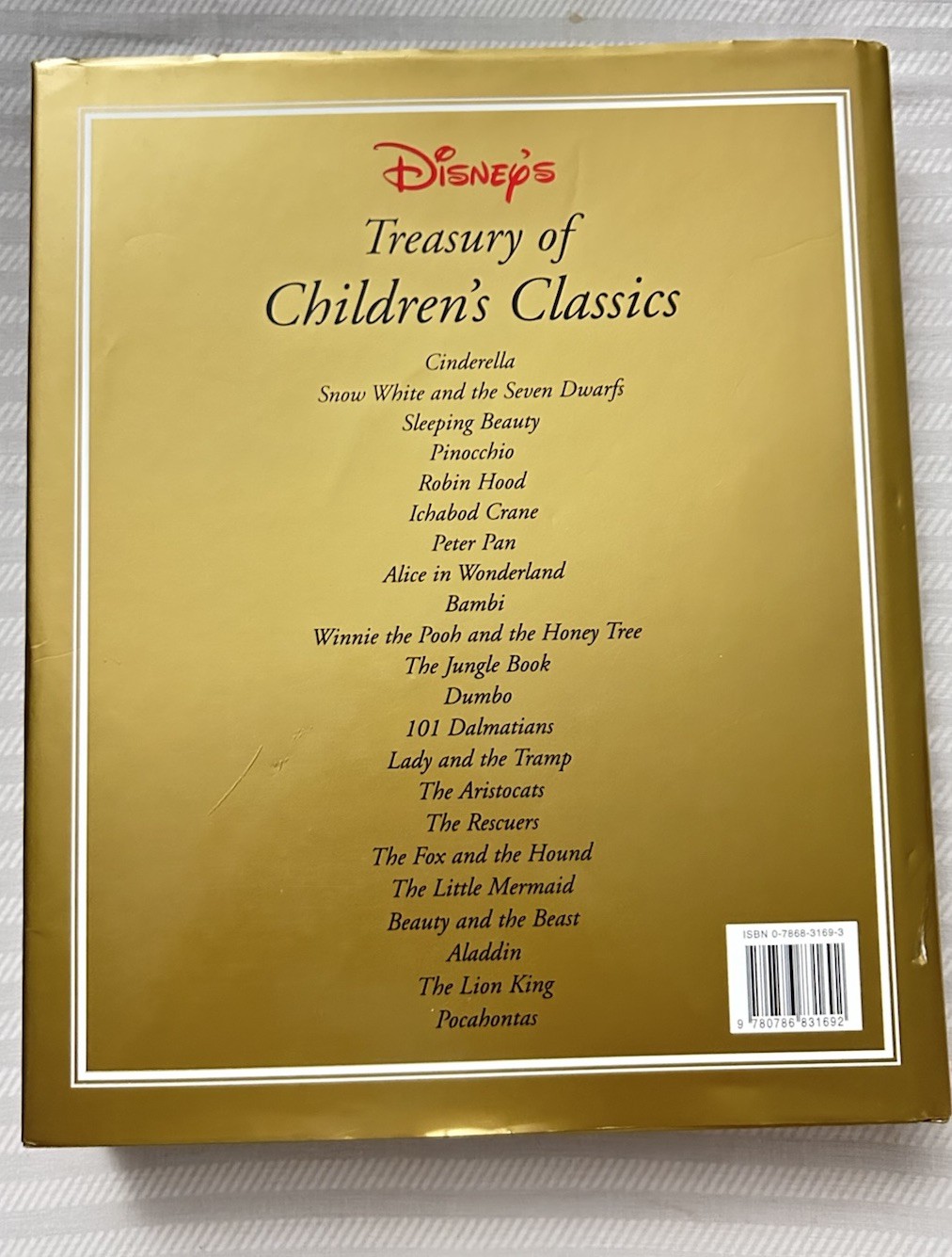 Disney Treasury of Childrens Classics From Snow White to Pocahontas 1997 HC