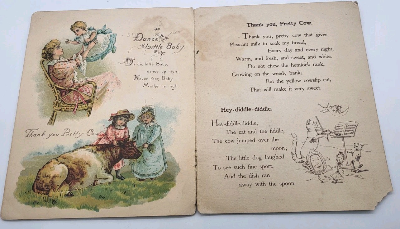 Rare Vintage 1800s Raphael Tuck & Sons Little Bo Peep Nurseryland Series