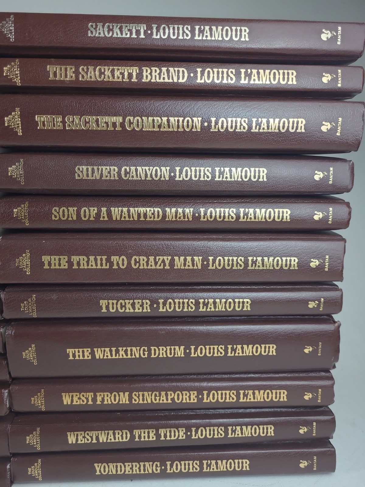 Lot Of 34 Louis L’amour Leatherette Collection Bantam Books HC 1980s-90s