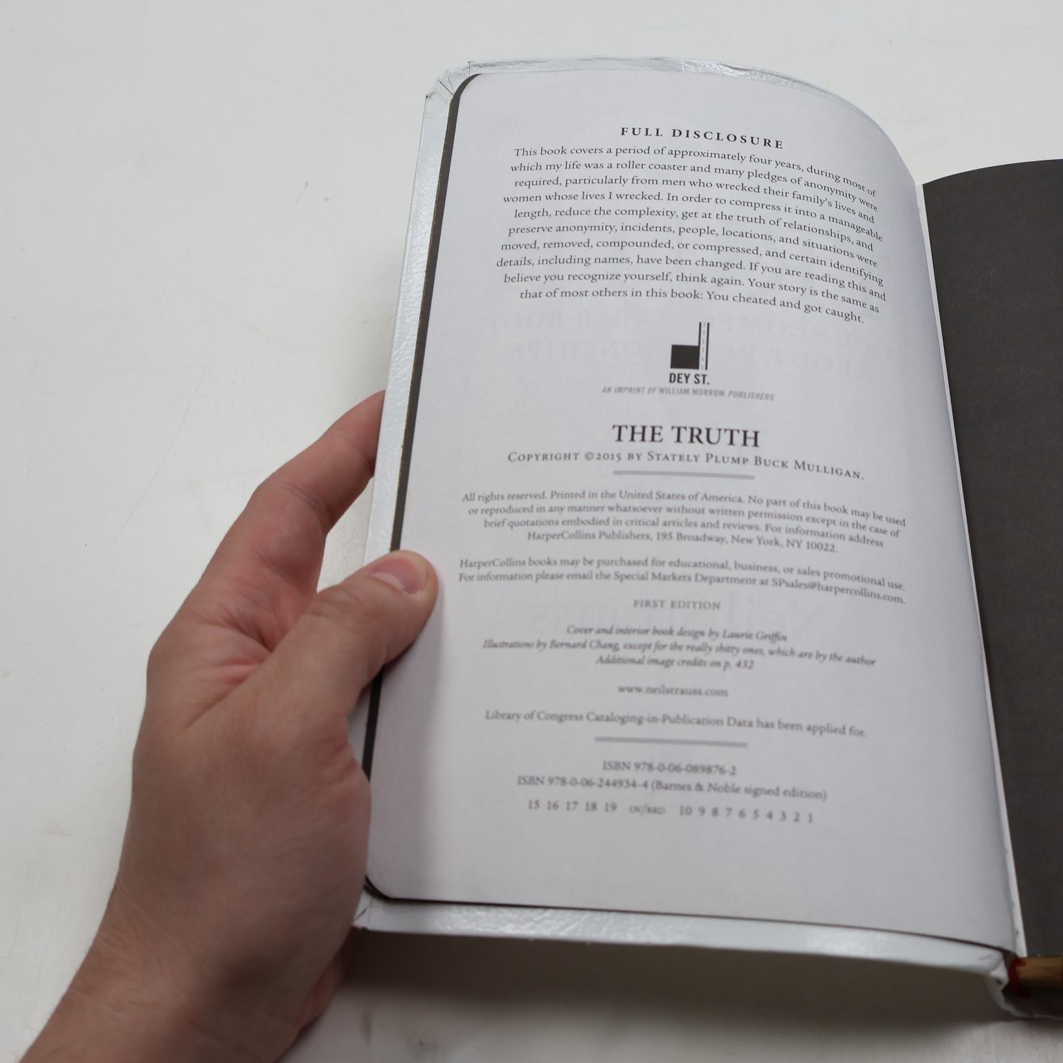The Truth Neil Strauss 2015 First Edition Relationships Dey St.