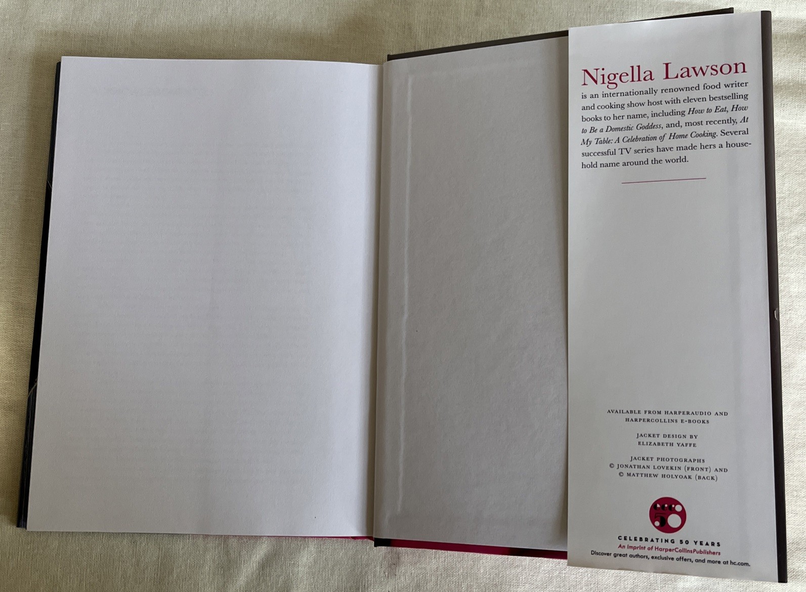 Nigella Lawson’s Cookbook “Cook, Eat, Repeat”, 2020, 342 Pages, Hardcover W/ DJ