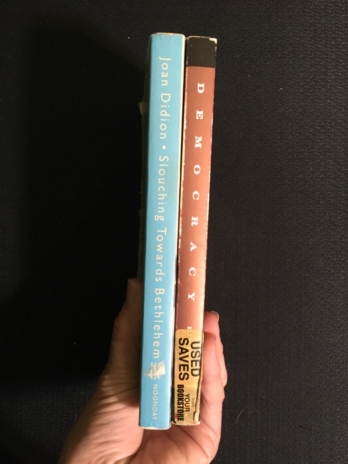 Lot 2 JOAN DIDION – Slouching Towards Bethlehem + DEMOCRACY Novel Politics Humor