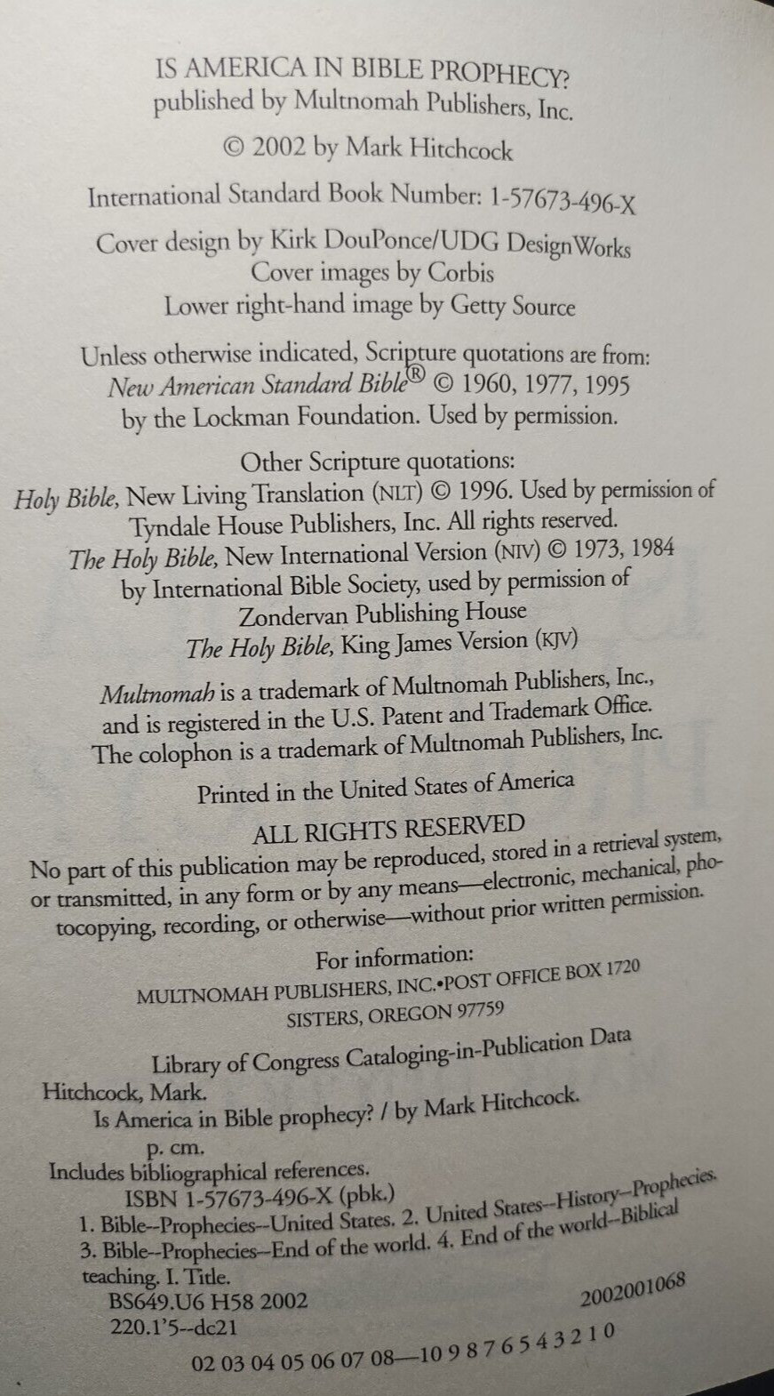 Is America in Bible Prophecy PB 2002 Mark Hitchcock Christian Theology End Times