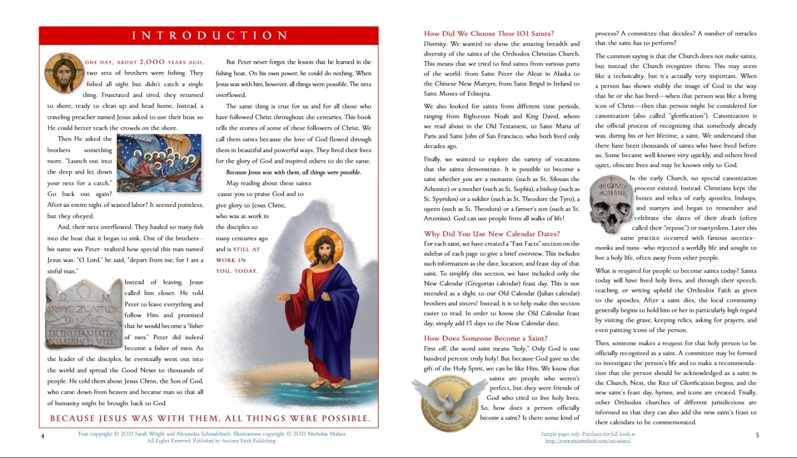 101 Orthodox Christian Saints by Sarah Wright and Alexandra Schmalzbach -NEW