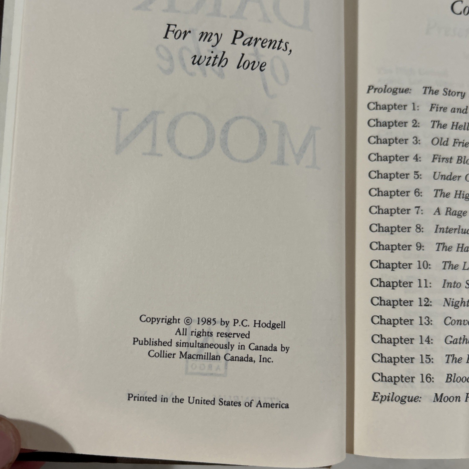 Dark of the Moon, by P.C. Hodgell (Kencyrath #2: ) Atheneum HC w/DJ BCE 1985
