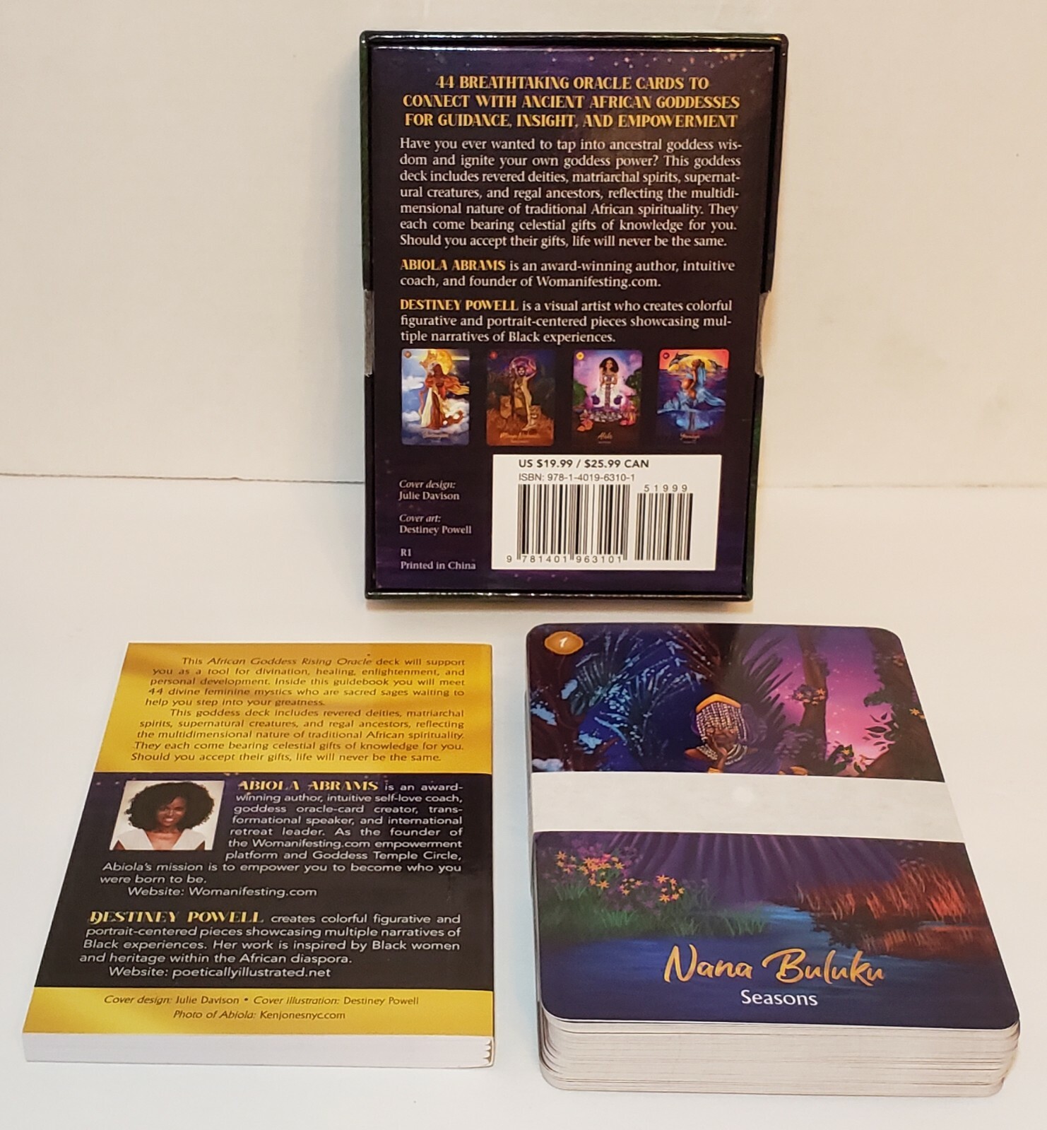 African Goddess Rising Oracle *FULL SIZE* 44-Card Deck & Guidebook Abiola Abrams