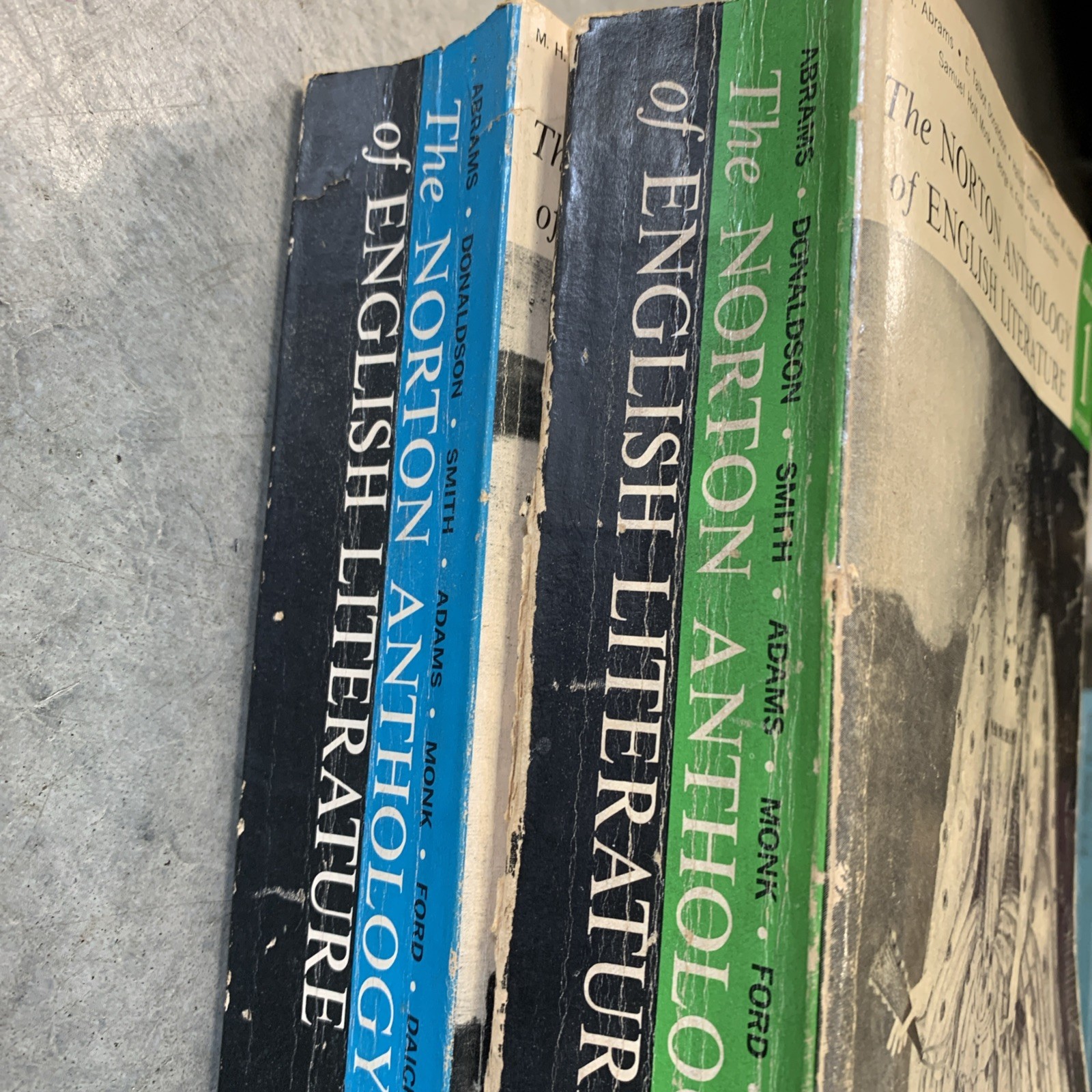 Vintage 1968 Norton Anthology of English Literature Vol 1 & 2 Paperback Set