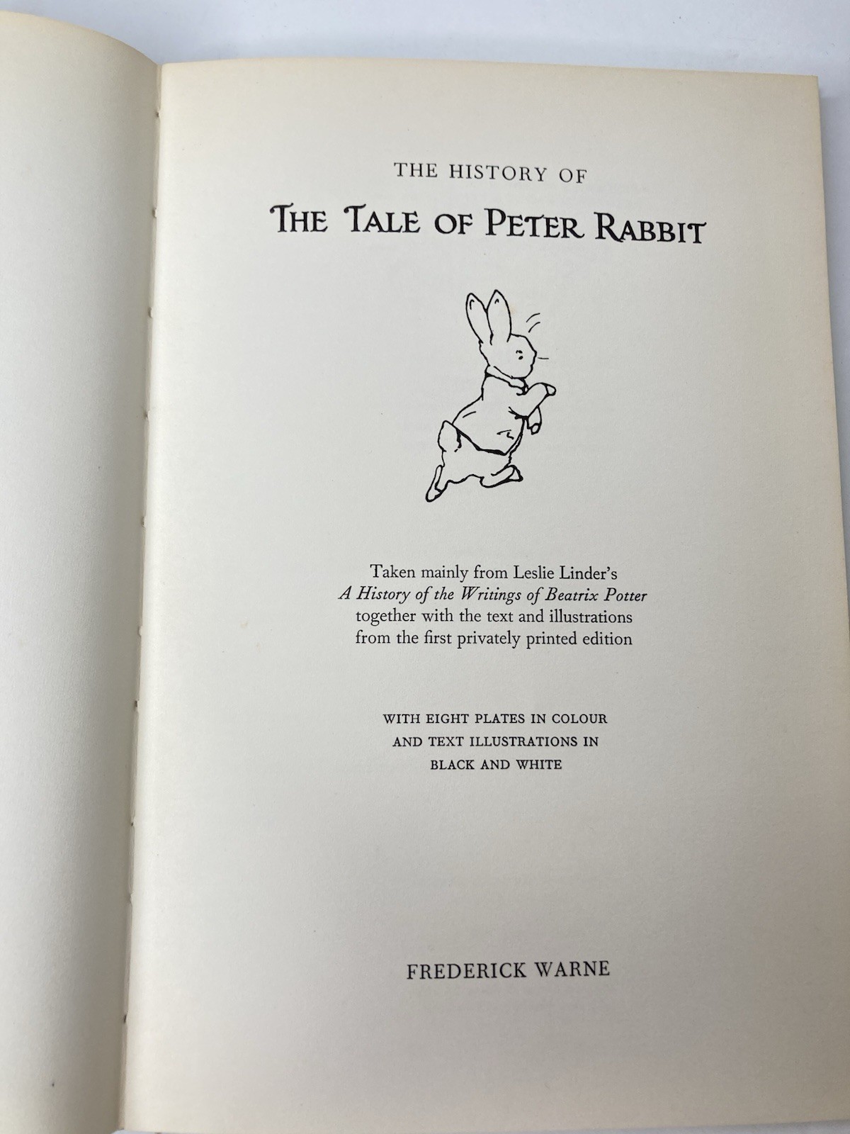 History of the Tale of Peter Rabbit Warne 1976 History Potter Private Printing