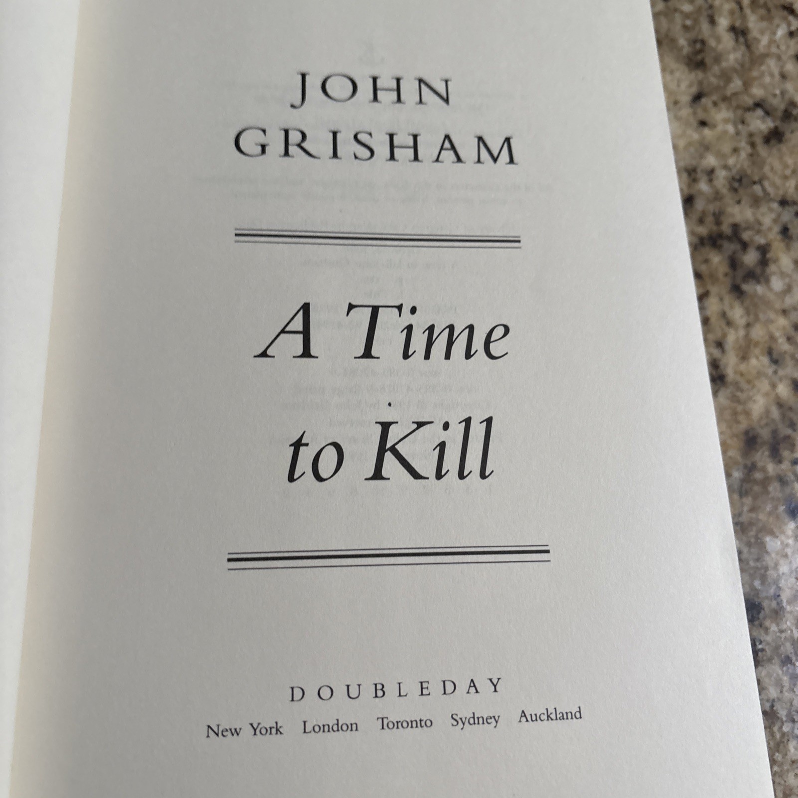 1st Edition SIGNED A Time To Kill by John Grisham Hardcover Like New