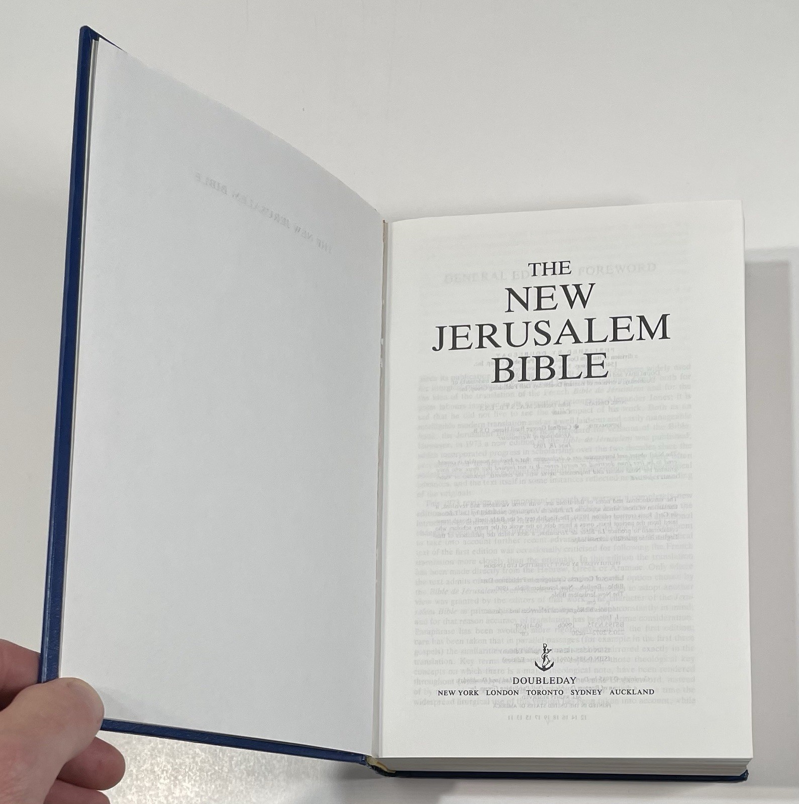 THE NEW JERUSALEM BIBLE Doubleday 1985 Deluxe Edition Blue Hardcover