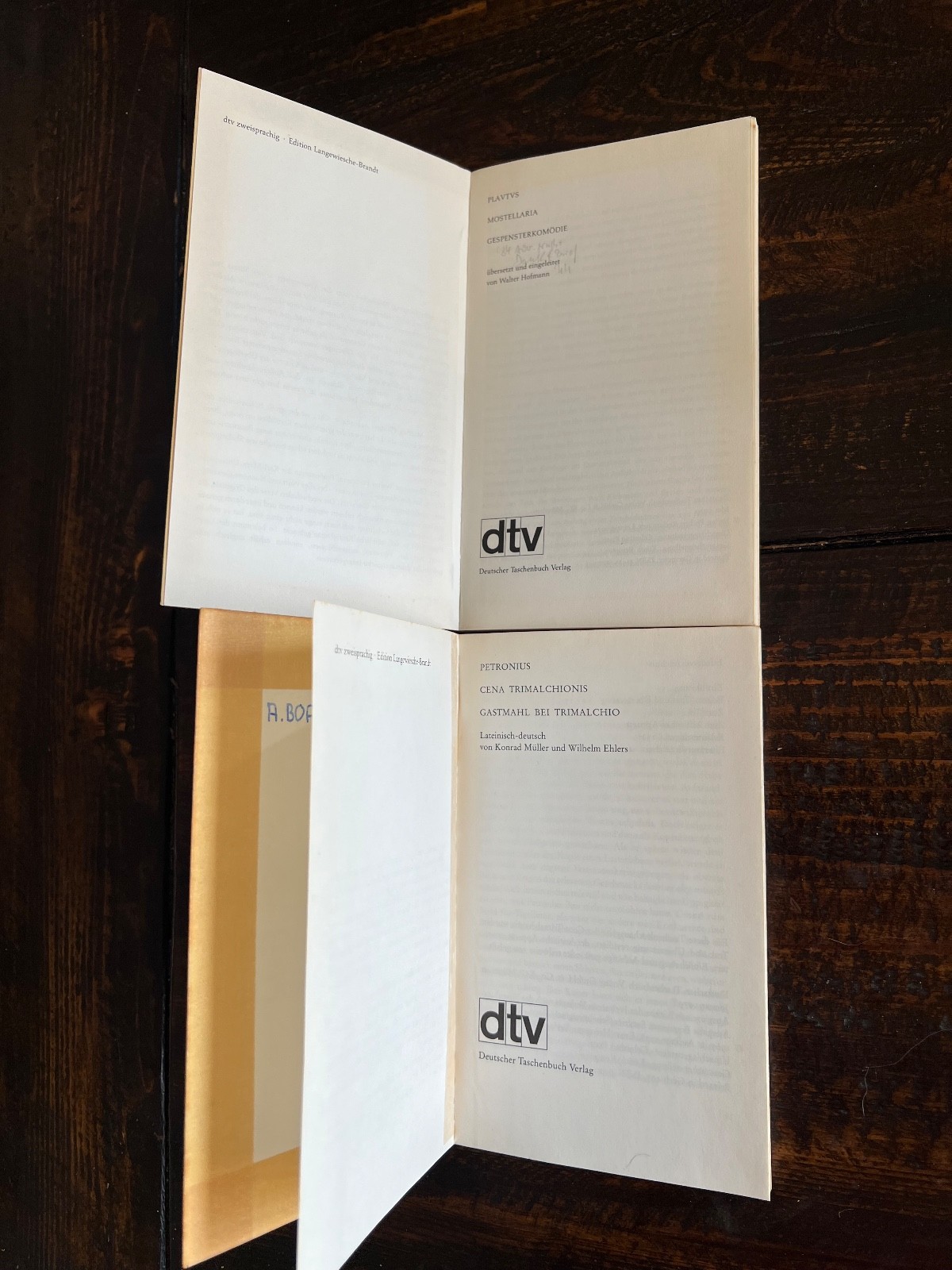 DTV Deutscher Taschenbuch Verlag – CORNELIUS NEPOS – Vitae PLAUTUS – Mostellia