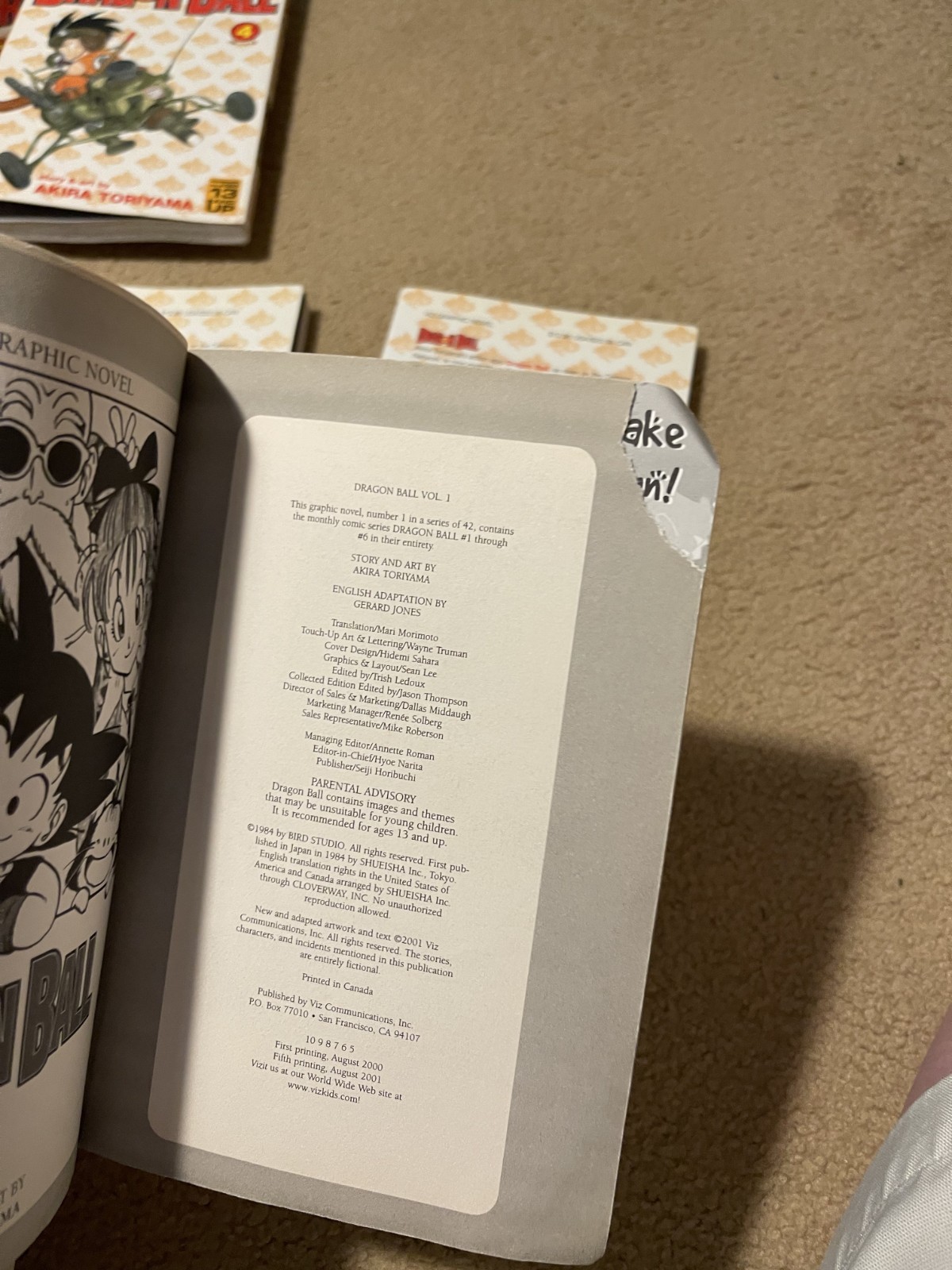 Dragon Ball Z Vol. 1 4 7 8 9 Akira Toriyama VIZ Graphic Novel (2001) acceptable