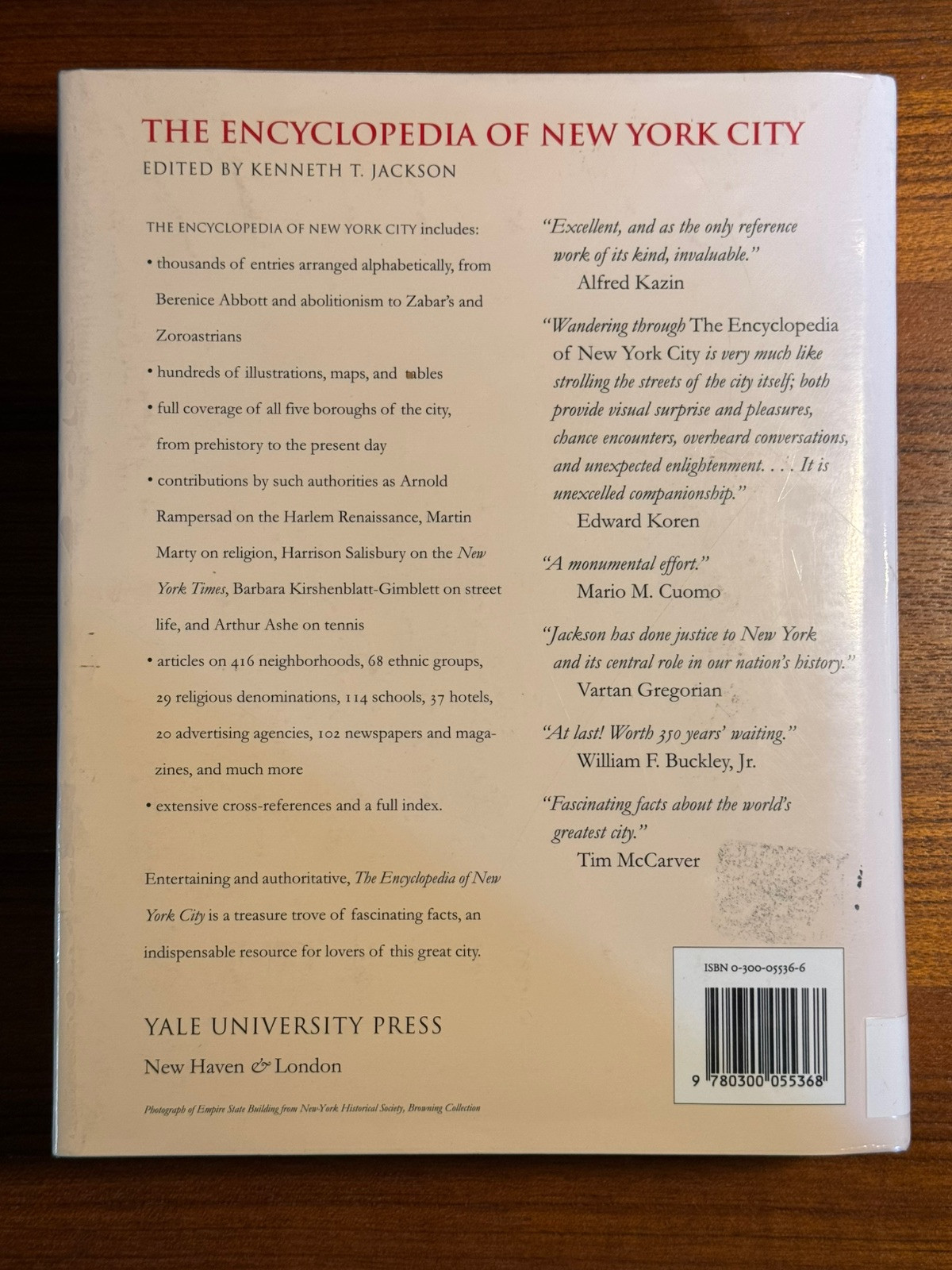 The Encyclopedia of New York City by Kenneth T. Jackson NYHS Yale University