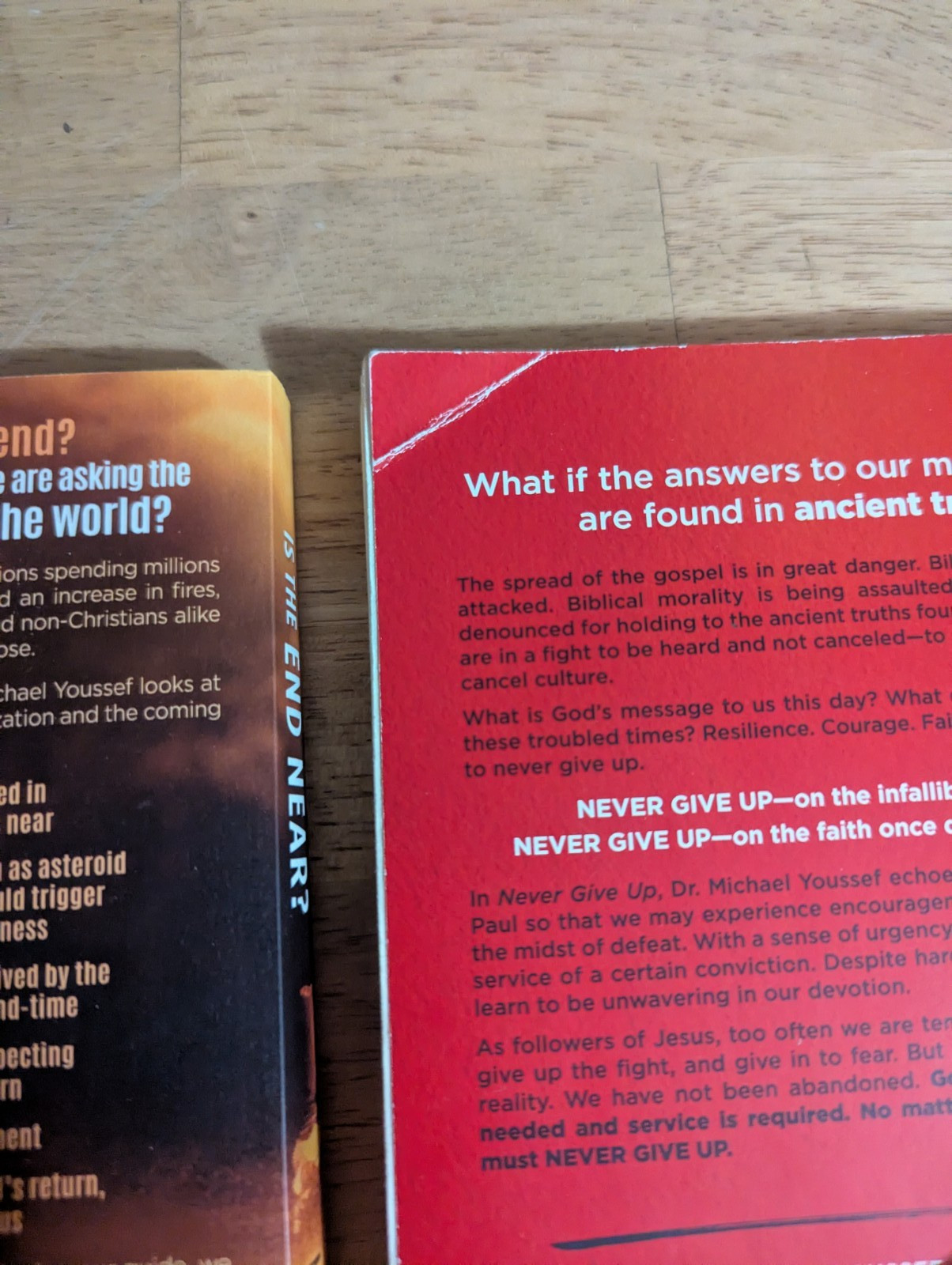 Michael Youssef Lot of 3 Books Never Give Up, Is The End Near, End Times Secret