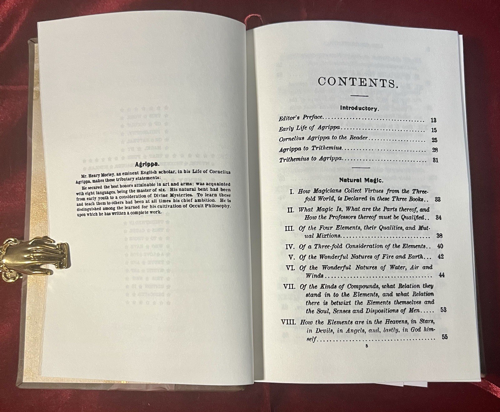 Occult Philosophy Natural Magic by Henry Cornelius Agrippa (leather HC)