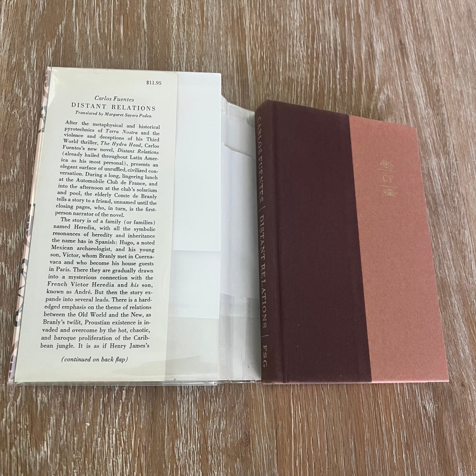 Distant Relations Carlos Fuentes 1982 First Printing Farrar Straus Giroux Novel