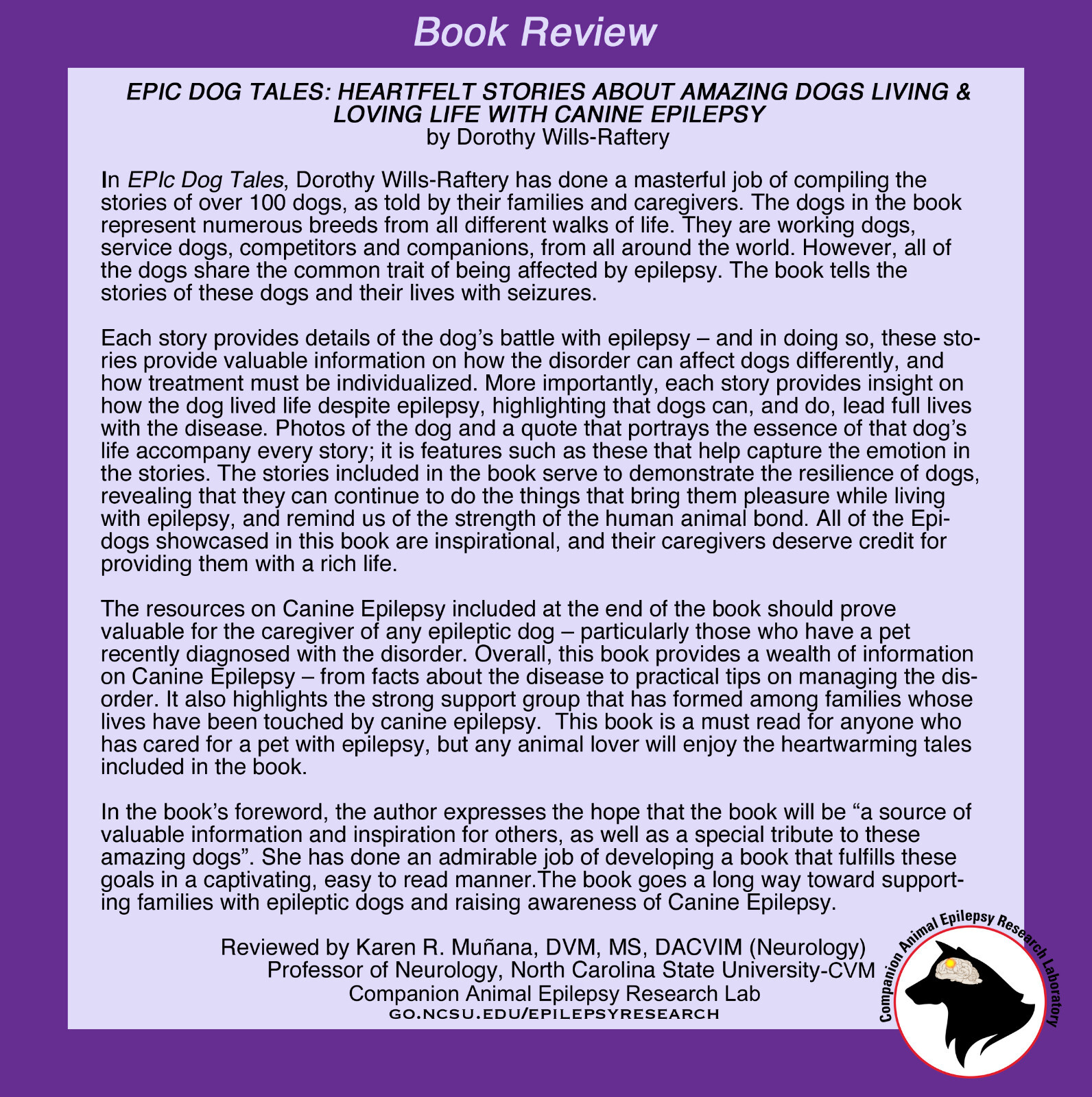 EPIc Dog Tales – Coffee Table Reference Book About Dogs With Canine Epilepsy