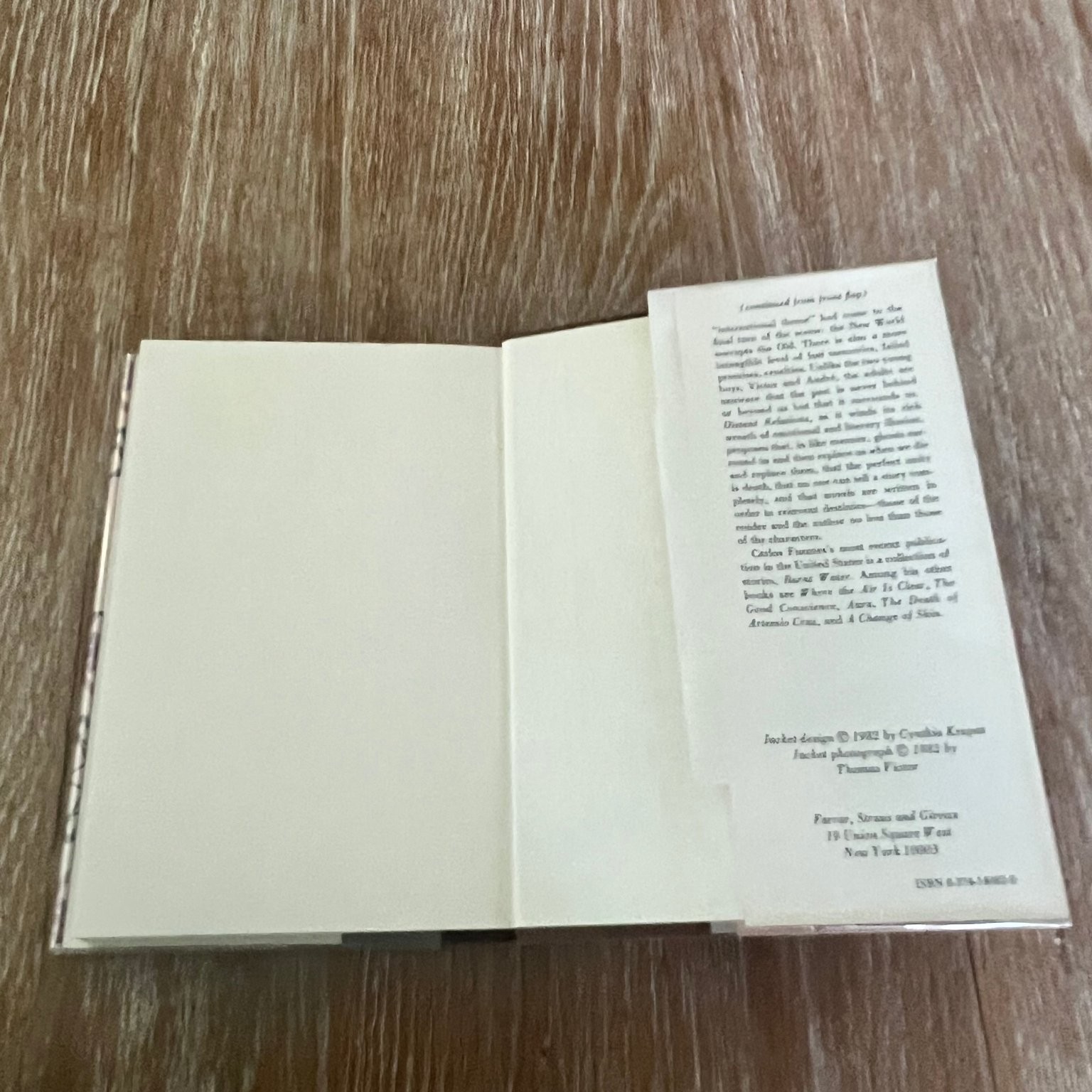 Distant Relations Carlos Fuentes 1982 First Printing Farrar Straus Giroux Novel