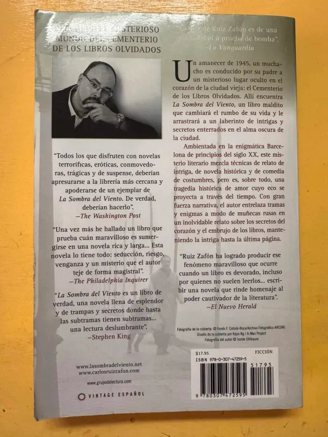 Sombra Del Viento / Shadow of the Wind by Carlos Ruiz Zafón (2009, Trade…