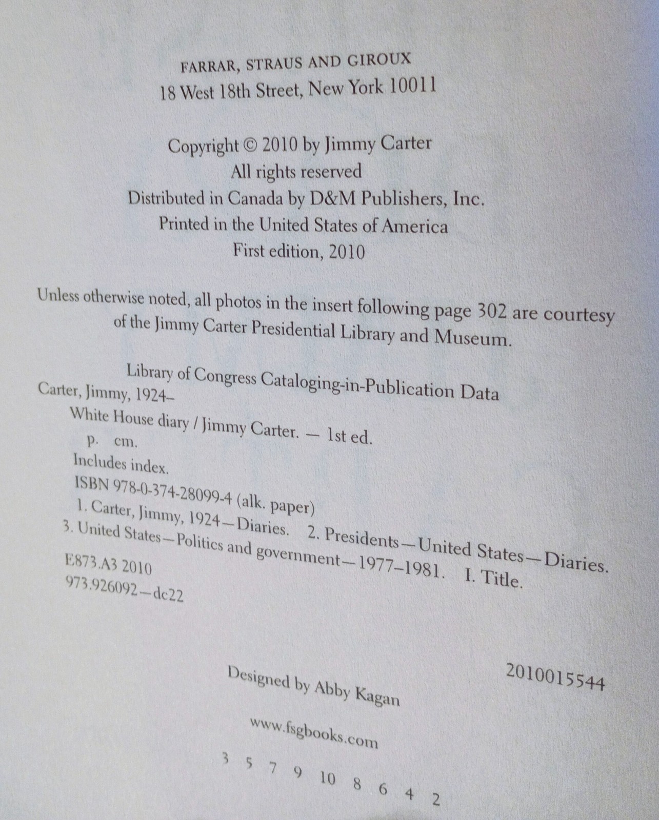 Signed Jimmy Carter White House Diary 1st Edition 1st Printing BookPeople Event