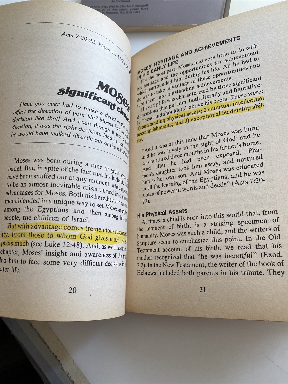 Bible Study Guide • Moses : A Man of Selfless Dedication PLUS 2 Similar ab7