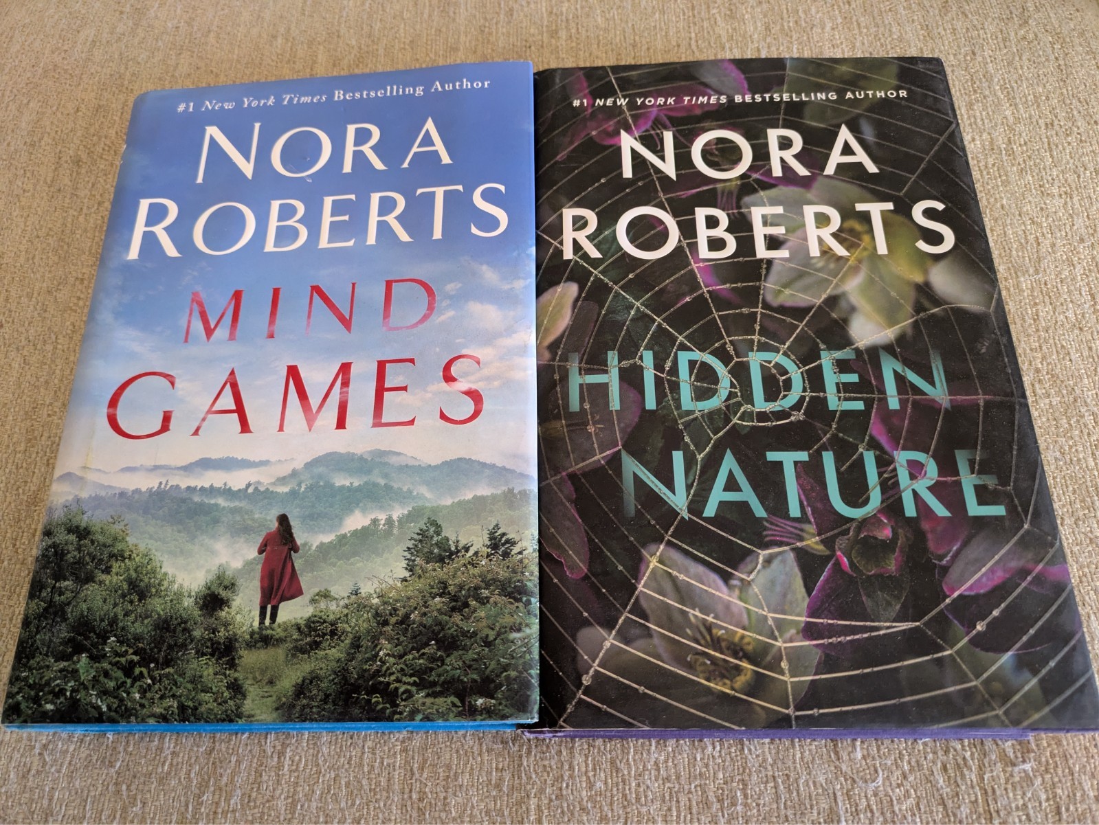 Mind Games & Hidden Nature | Nora Roberts | 2 Hardcover Book Lot | 1st Editions