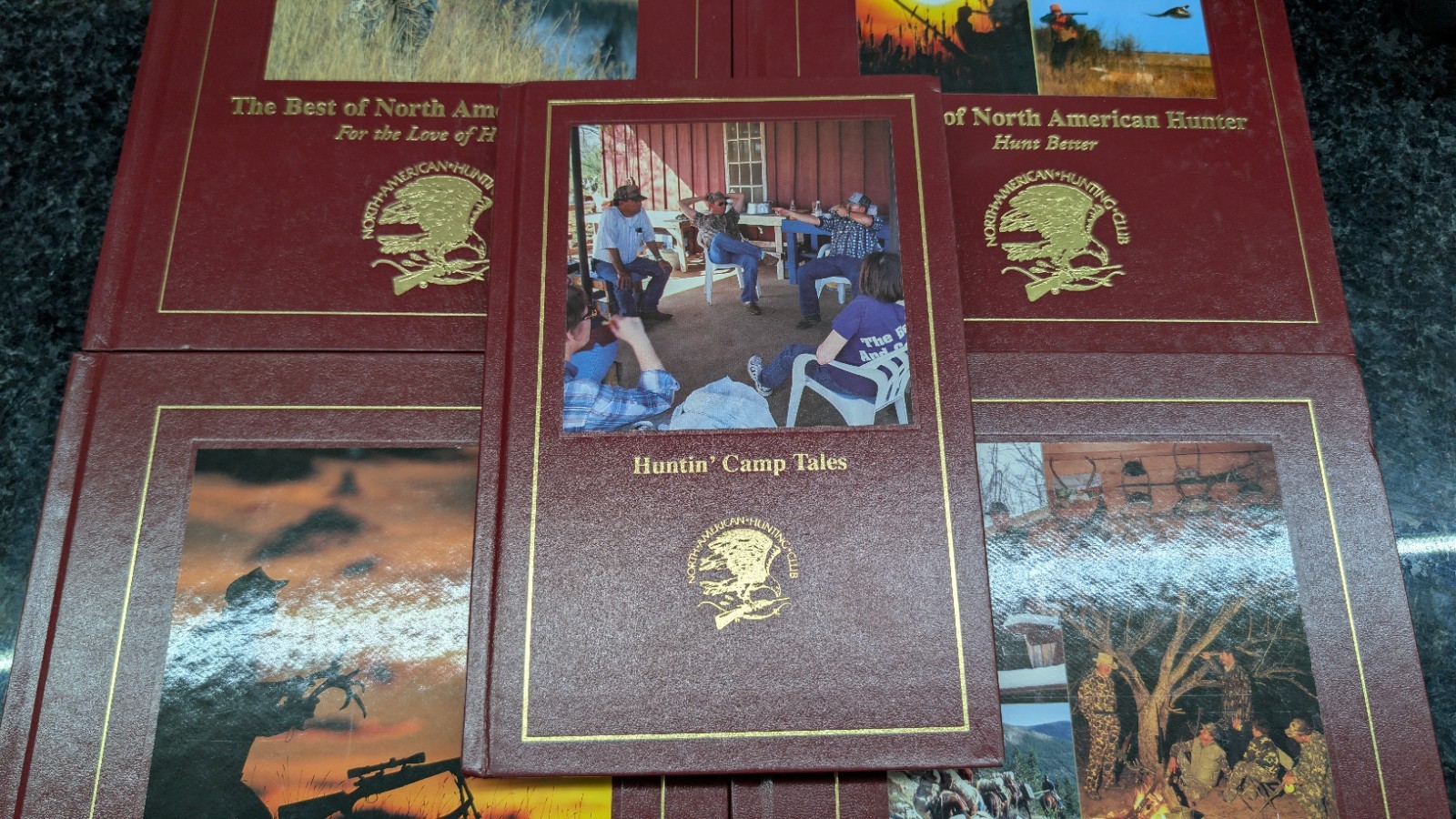Lot Of 9 North American Hunting Club Hardback Books, Camp, Essentials, Best Of