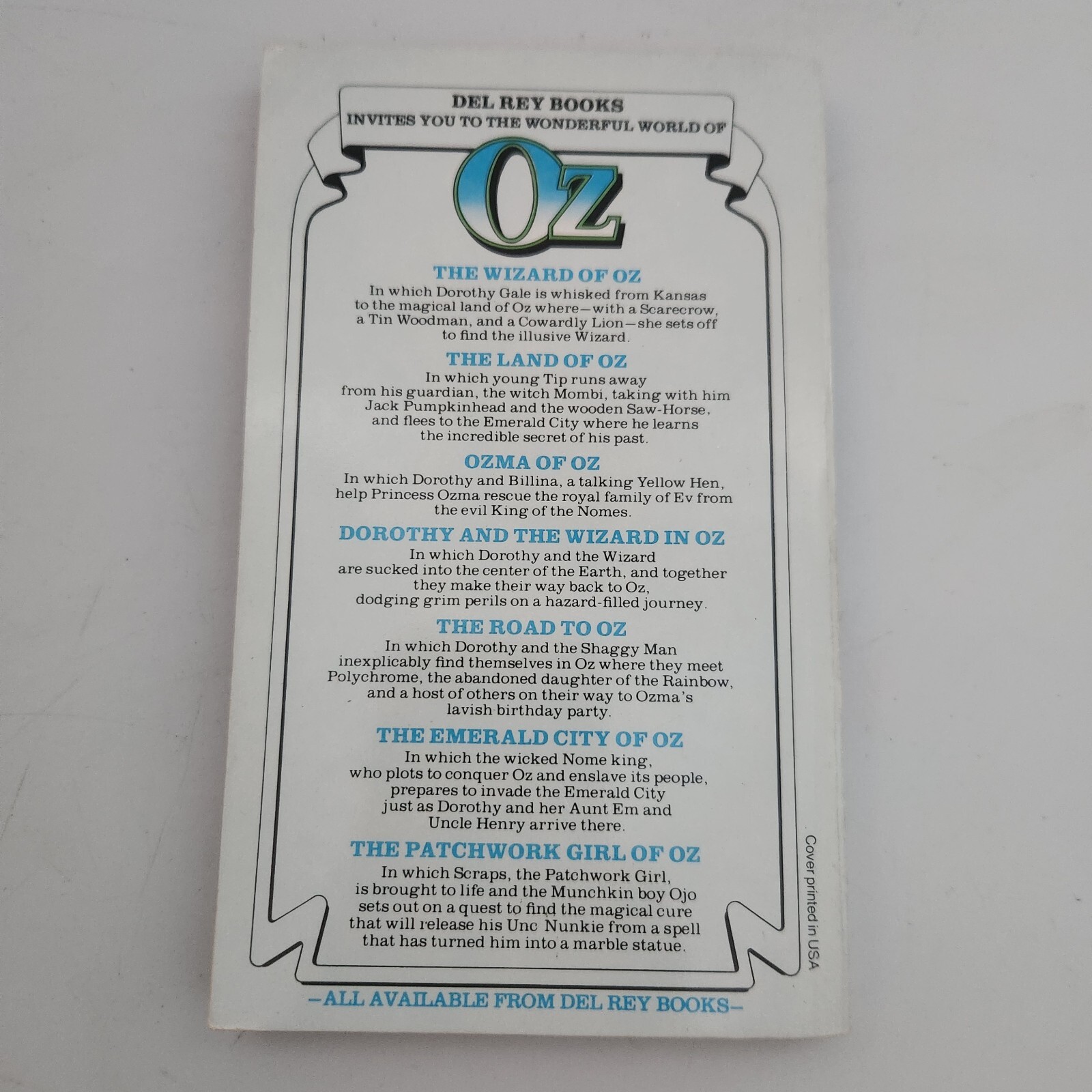 Oz Books 2-6 L Frank Baum Del Rey Fantasy Classic Vintage Paperback Editions