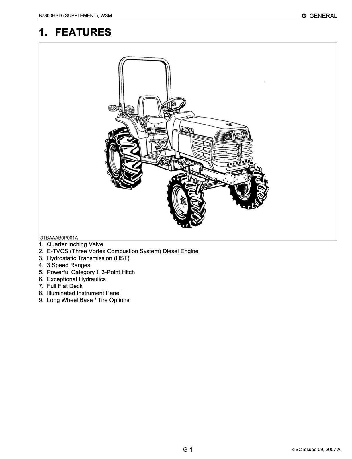 KUBOTA B2410 B2710 B2910 B7800 HSD TRACTOR WORKSHOP MANUAL – STEEL COIL BOUND