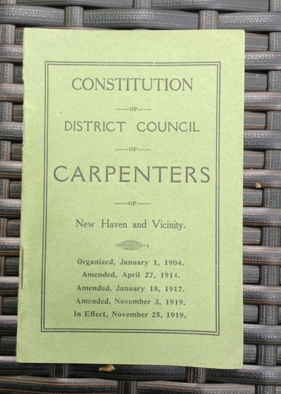 Vintage Constitution And Laws Of United Brotherhood Of Carpenters And Joiners