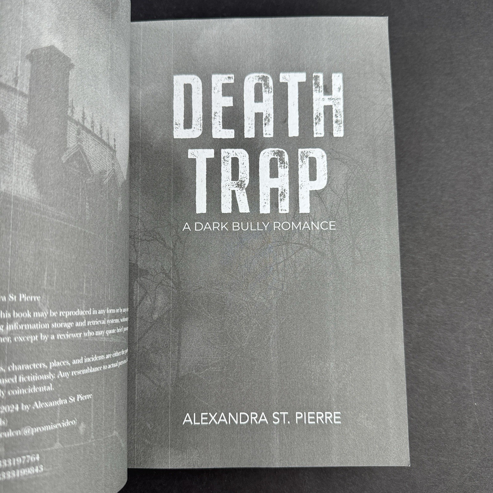 Deathtrap Alexandra St. Pierre 2024 Independent Trade Paperback Black Pages
