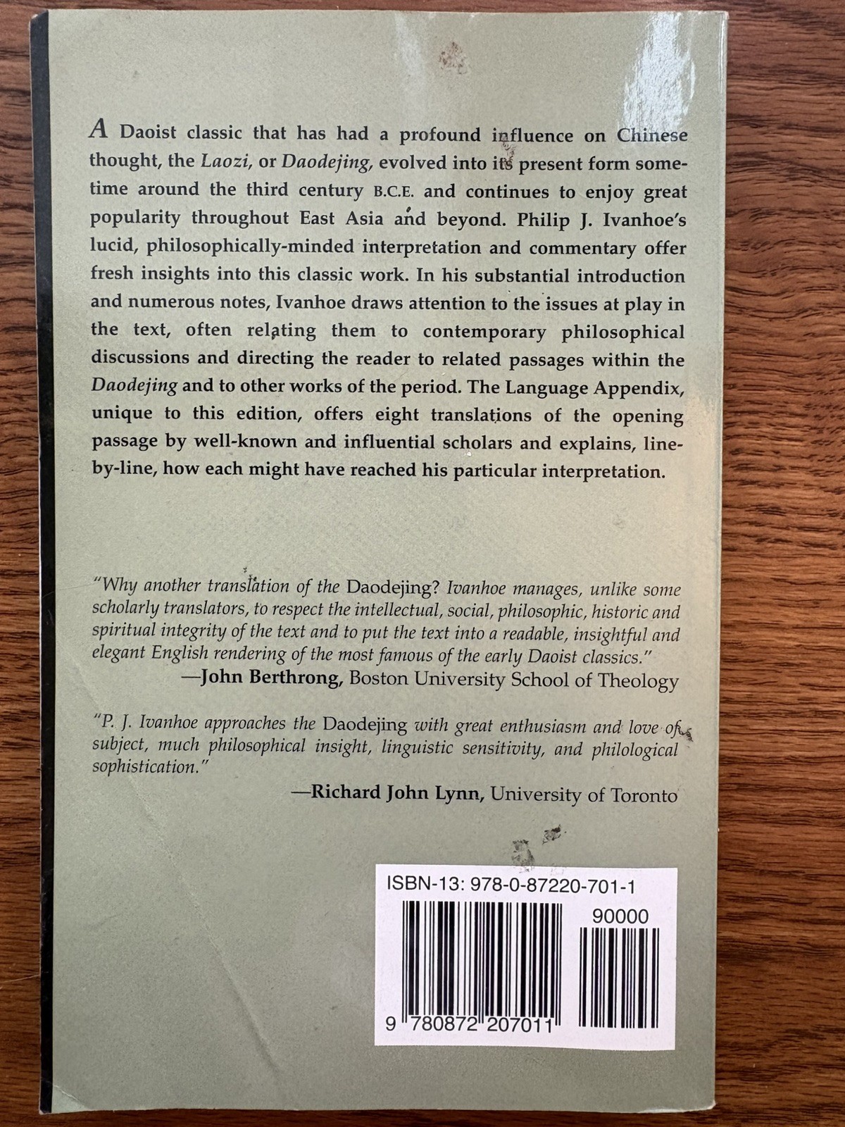 THE DAODEJING OF LAOZI By P. J. Ivanhoe, paperback, 2003, 125 pages