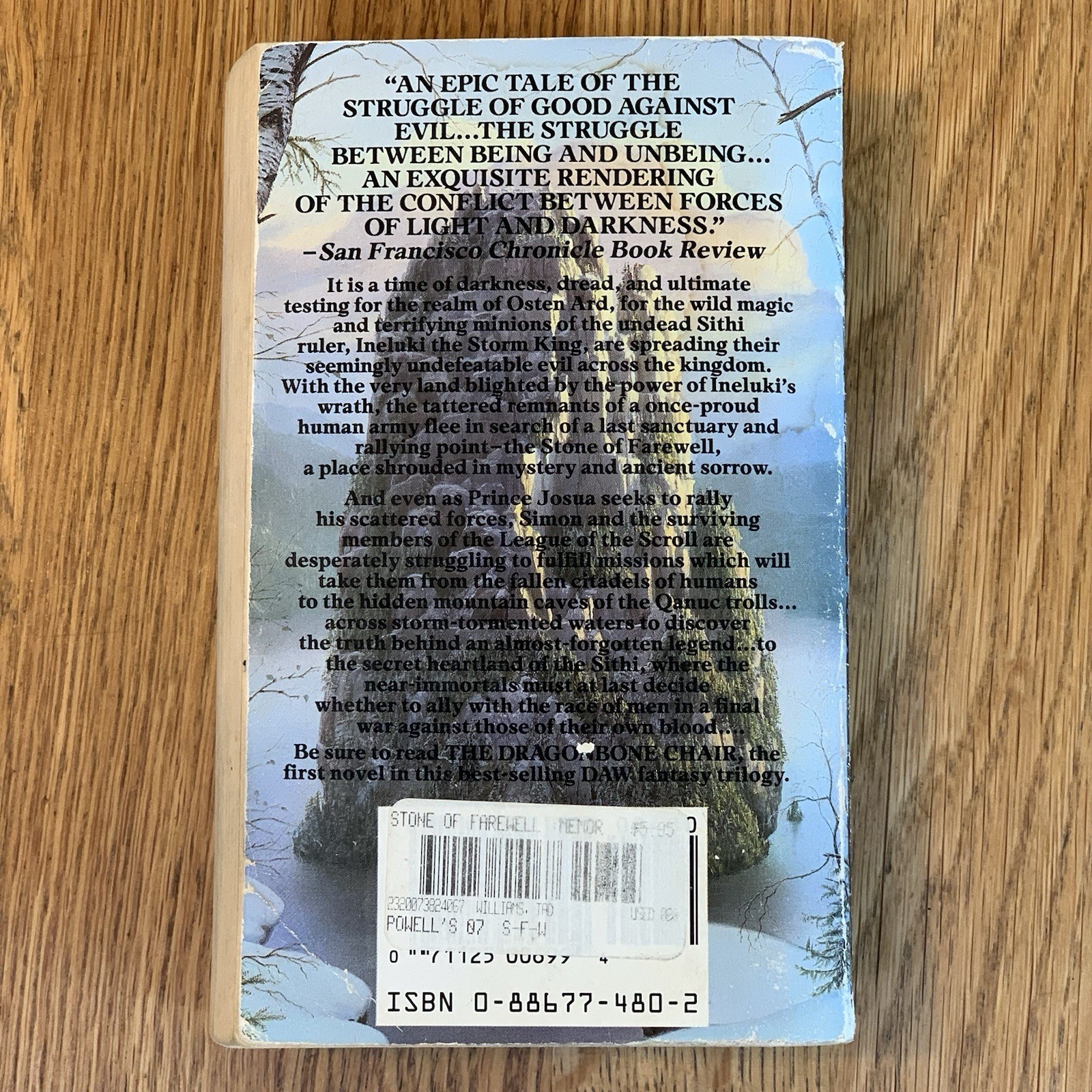 STONE OF FAREWELL by Tad Williams 1991 MMPB DAW Memory Sorrow & Thorn #2