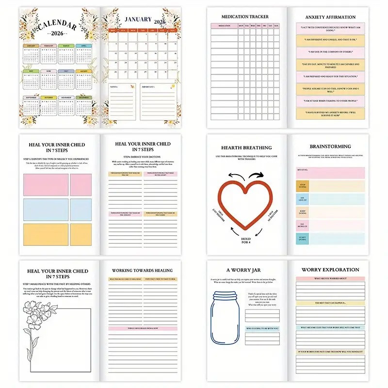 MEGA THERAPY JOURNAL – Mental Health Healing Logbook – Brand New – 124 Pages