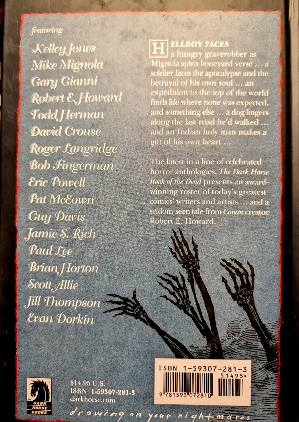 THE DARK HORSE BOOK OF THE DEAD Mike Mignola & Evan Dorkin! Hardcover! Near Mint