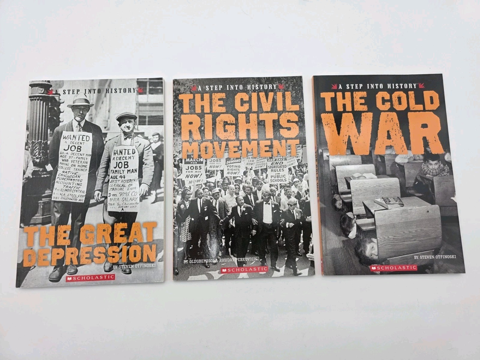 Lot Of 3 A Step Into History Books, Cold War, Great Depression, & Civil Rights