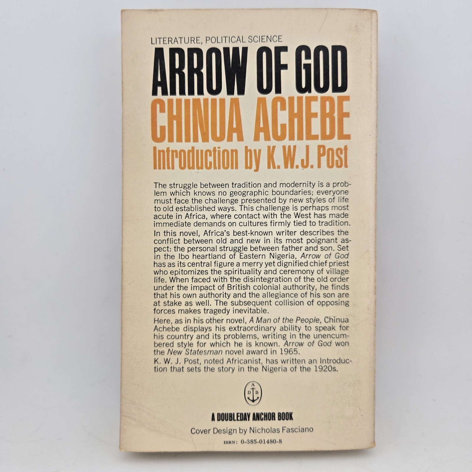Lot of 2 Novels by Chinua Achebe 1960s PB Anchor Books Arrow of God Nigeria