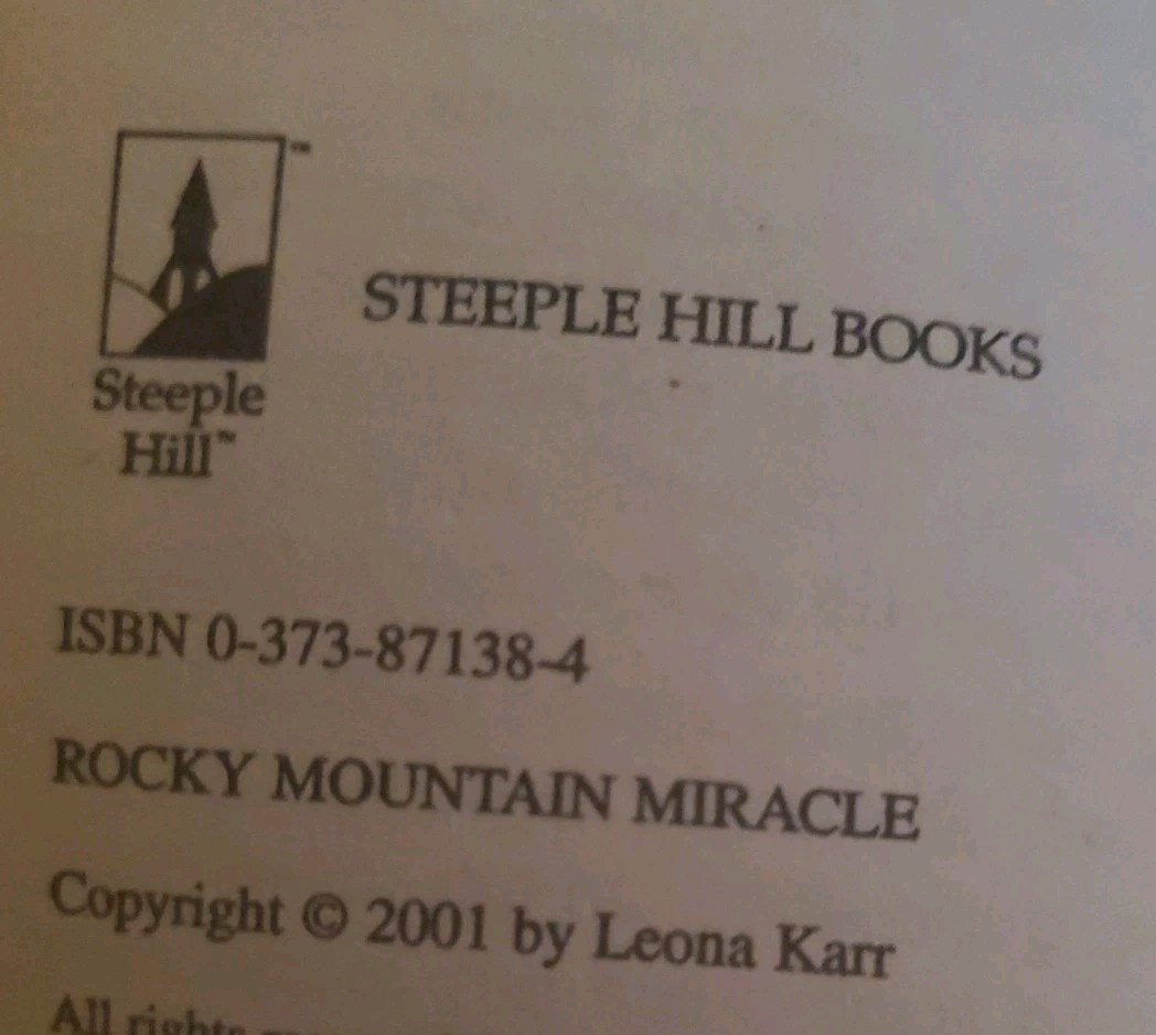 Rocky Mountain Miracle *Love Inspired #131 by Leona Karr (Paperback)