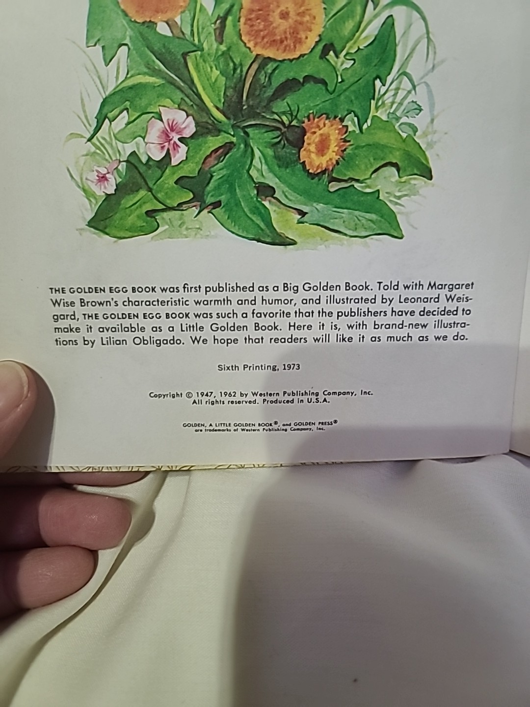 (D) Vintage 1973 A Little Golden Book The Golden Egg Book By Margaret Wise Brown