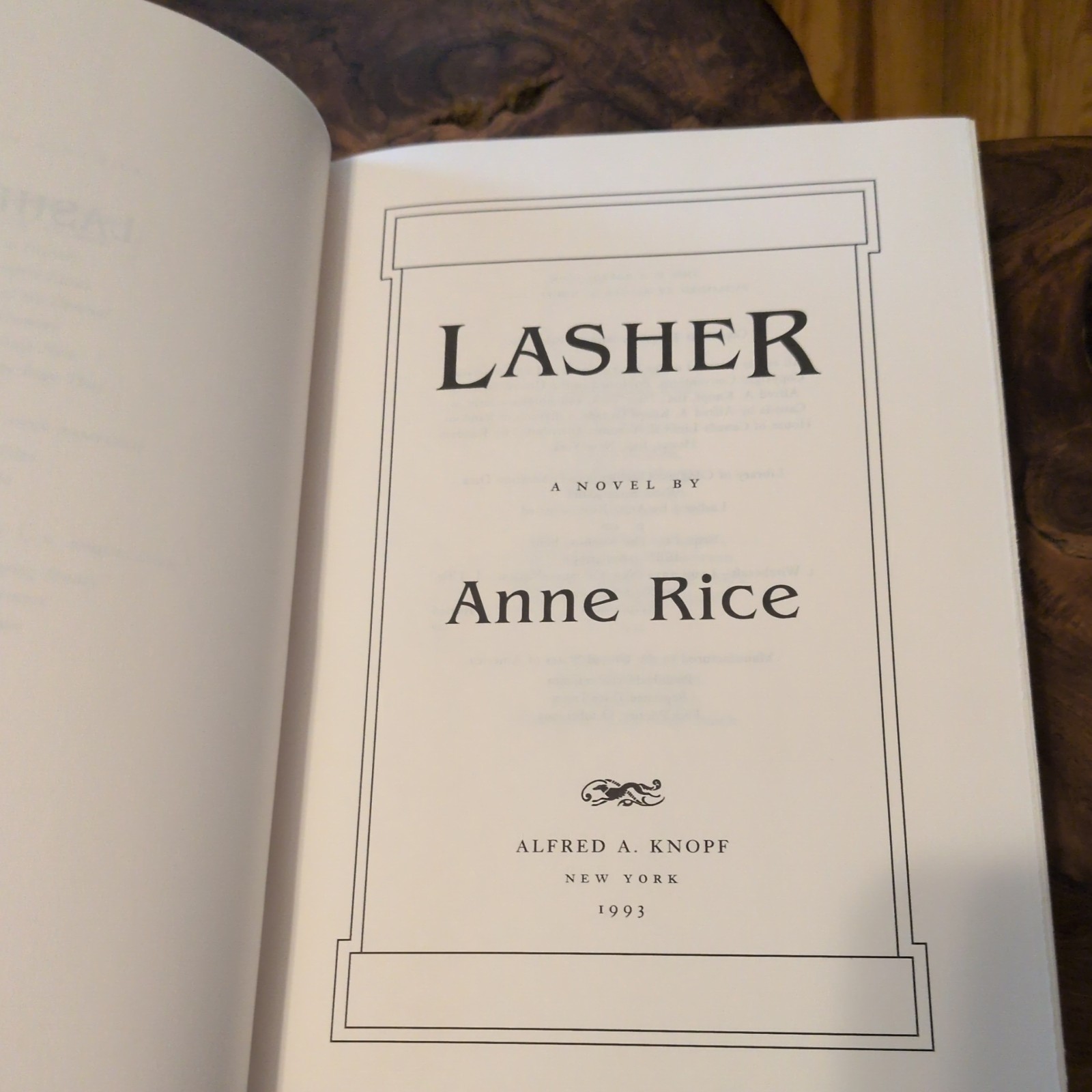 Lasher 1993 Fifth Print Bookplate Signed Hardcover/Dust Jacket by Anne Rice