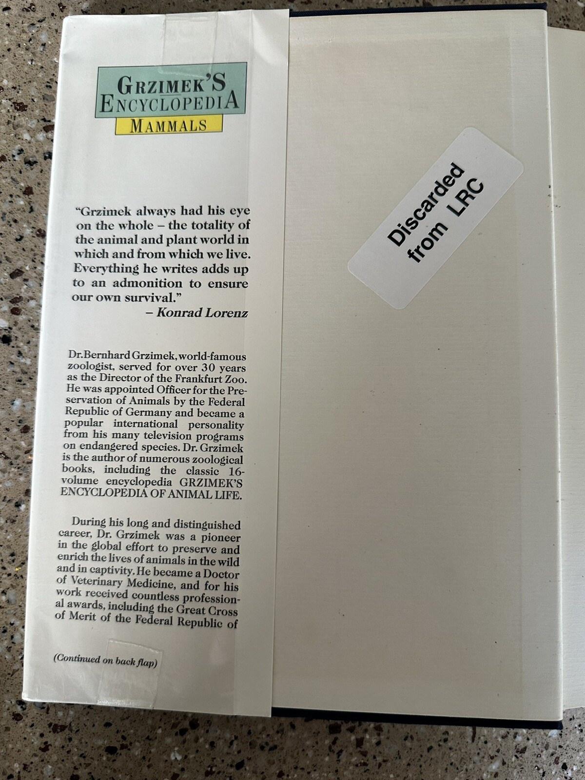 Grzimek’s Encyclopedia of Mammals (Volume 5) By Parker, Sybil P. 648 Pages Photo